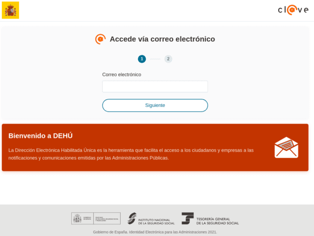 Página fraudulenta de DEHú